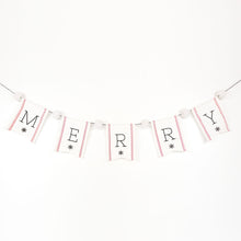 Load image into Gallery viewer, "Merry" canvas banner with pom-poms