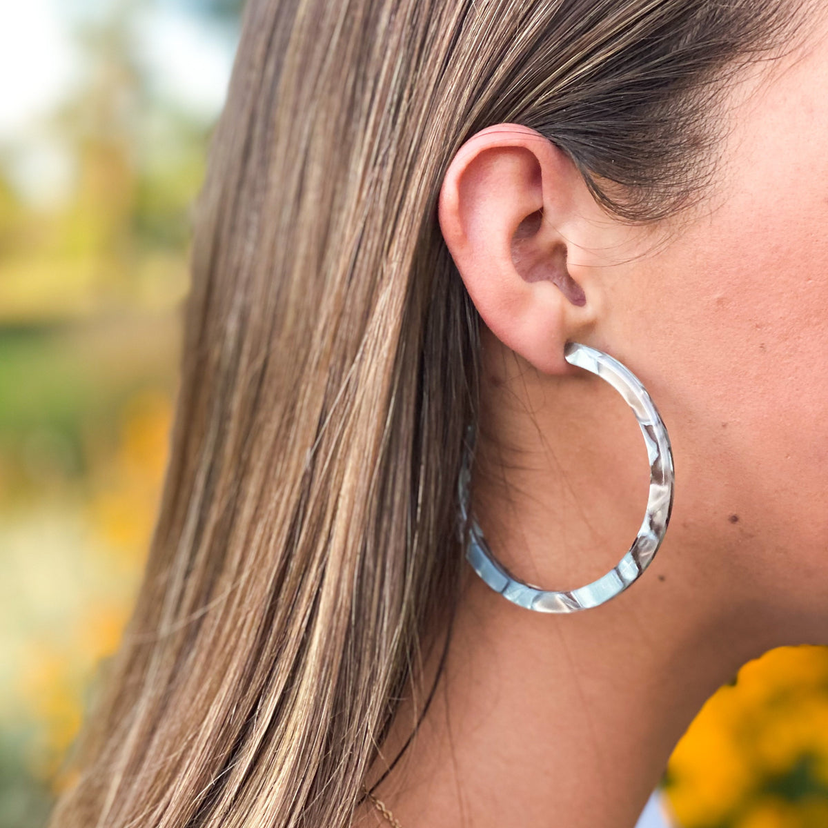 Large lightweight hoop earrings (6 color options) – Plaid Pear Designs