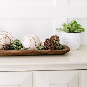 Hand Carved Long Dough Bowl