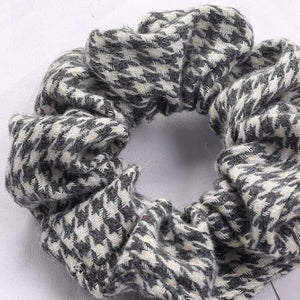 Houndstooth Pattern Hair Scrunchies (set of 2)