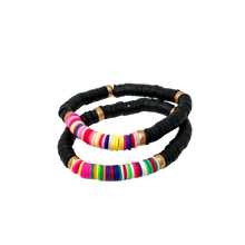 Load image into Gallery viewer, Multi-colored disc stacking bracelet (2 color options)
