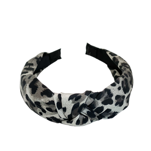 Leopard print top knot headband (2 color options)