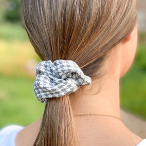 Houndstooth Pattern Hair Scrunchies (set of 2)