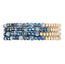 Load image into Gallery viewer, Stretchy natural stone and glass bracelet (6 color options)
