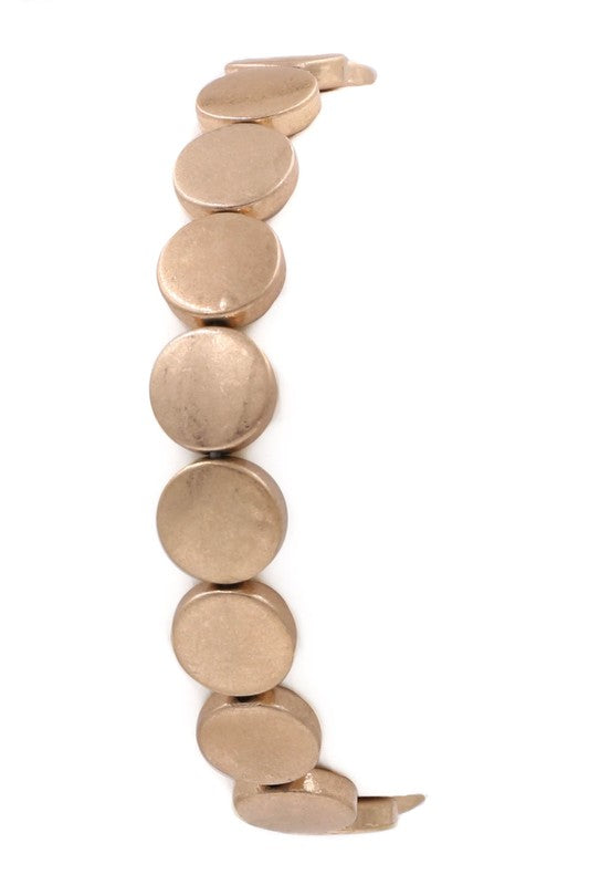 Metallic stretch disc bracelet (5 color options)