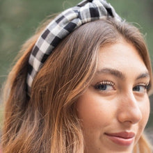 Load image into Gallery viewer, Buffalo check top-knot headband
