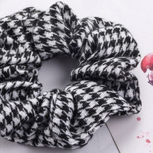 Load image into Gallery viewer, Houndstooth Pattern Hair Scrunchies (set of 2)
