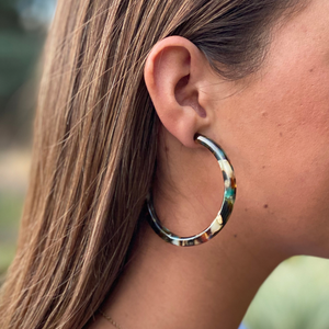 Large lightweight hoop earrings 6 color options Plaid Pear Designs