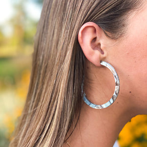 Large lightweight hoop earrings (6 color options)