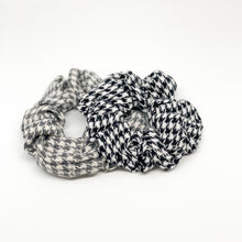 Load image into Gallery viewer, Houndstooth Pattern Hair Scrunchies (set of 2)
