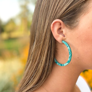 Large lightweight hoop earrings (6 color options)