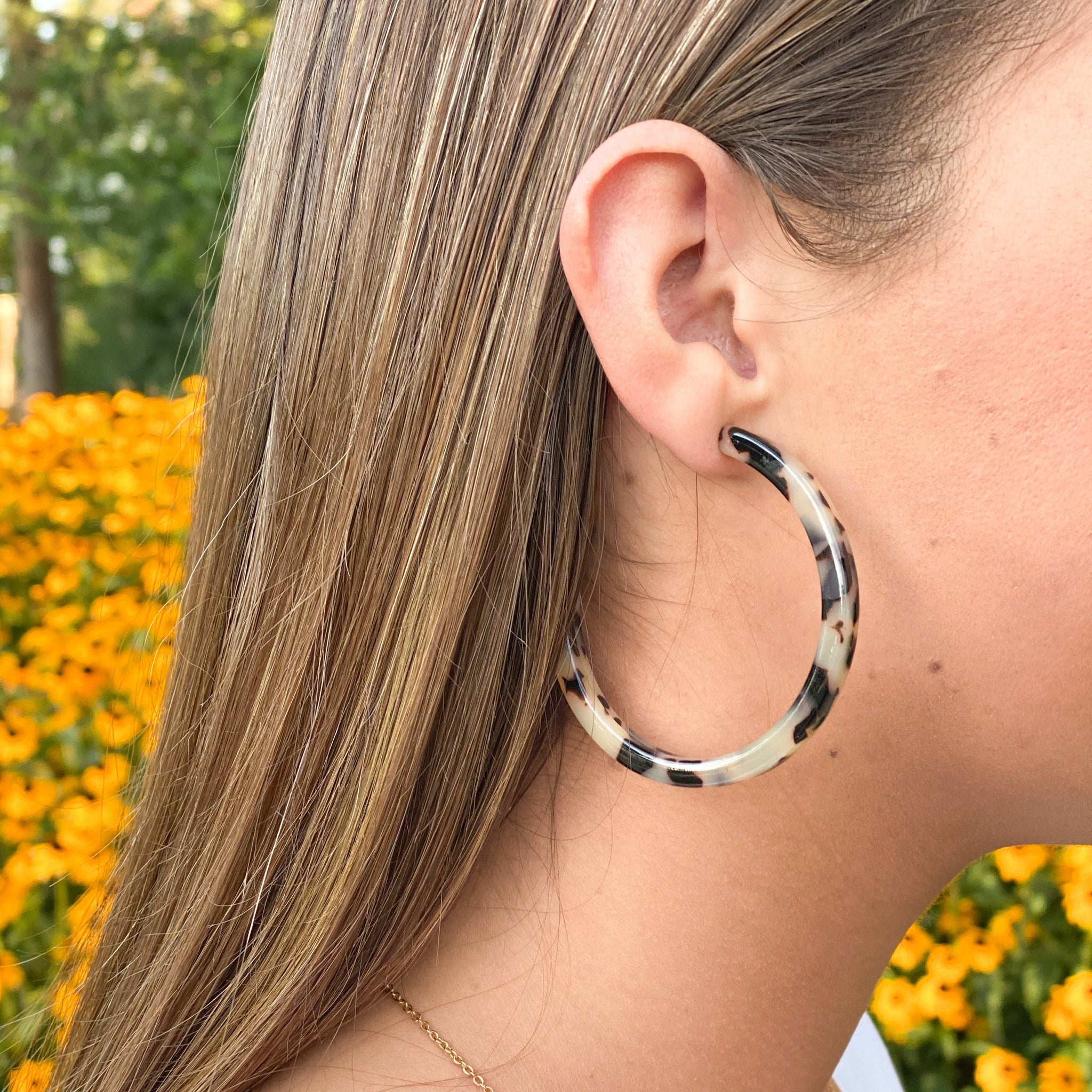 Large lightweight hoop earrings (6 color options) – Plaid Pear Designs