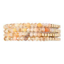 Load image into Gallery viewer, Stretchy natural stone and glass bracelet (6 color options)
