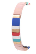 Load image into Gallery viewer, Matte tile stretch bracelet (2 color options)
